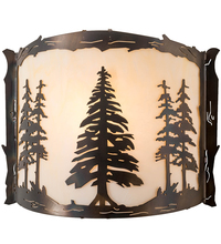 Meyda White 197101 - 12&#34; Wide Tall Pines Wall Sconce