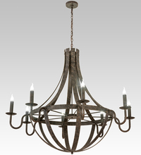 Meyda White 197212 - 60" Wide Barrel Stave Metallo 8 Light Chandelier