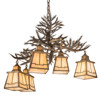 Meyda White 197327 - 30&#34; Wide Pine Branch Valley View 5 LT Chandelier