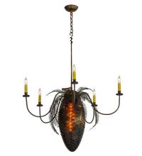 Meyda White 19829 - 36&#34;W Pinecone 5 Arm Chandelier