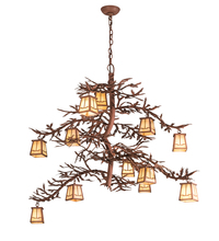 Meyda White 198769 - 48&#34; Wide Pine Branch Valley View 12 Light Chandelier