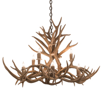 Meyda White 200456 - 39&#34; Long Antlers 8 Light Oblong Chandelier
