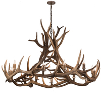 Meyda White 200468 - 56&#34; Wide Antlers Elk 12 LT Chandelier