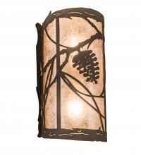 Meyda White 200851 - 8&#34; Wide Whispering Pines Left Wall Sconce