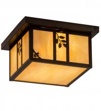 Meyda White 201308 - 12&#34; Square Hyde Park Sprig Flushmount