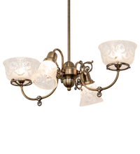 Meyda White 202105 - 27&#34; Long Revival Gas & Electric 4 Light Oblong Chandelier