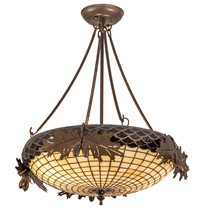 Meyda White 204731 - 19&#34; Wide Oak Leaf & Acorn Semi-Flushmount