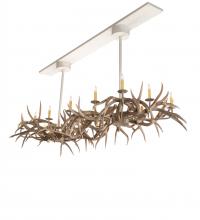 Meyda White 210039 - 84&#34; Long Antlers Elk 8 Light Oblong Chandelier