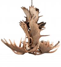 Meyda White 212269 - 64&#34; Wide Antlers Moose 12 Light Chandelier