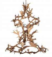 Meyda White 212274 - 58&#34; Wide Antlers Fallow Deer 12 Light Chandelier