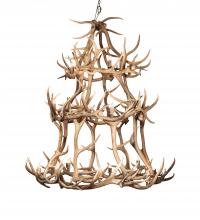 Meyda White 212276 - 70&#34; Wide Antlers Elk 18 Light Chandelier