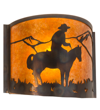 Meyda White 213955 - 12&#34; Wide Cowboy Wall Sconce