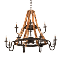 Meyda White 213961 - 54&#34; Wide Barrel Stave Madera 12 Light Chandelier