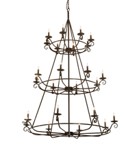 Meyda White 214036 - 60" Wide Estrella 24 Light Three Tier Chandelier