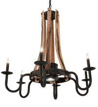 Meyda White 214086 - 36&#34; Wide Barrel Stave 6 Light Chandelier