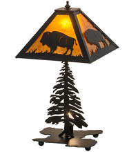 Meyda White 214532 - 21&#34; High Buffalo W/Lighted Base Table Lamp