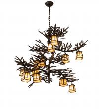 Meyda White 216222 - 50&#34; Long Pine Branch Valley View 12 Light Chandelier