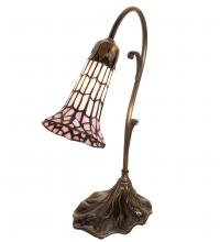 Meyda White 21810 - 15&#34; High Stained Glass Pond Lily Accent Lamp