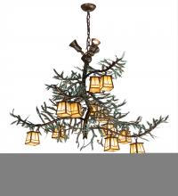 Meyda White 218222 - 52&#34; Long Pine Branch 12 Light W/Uplights Chandelier