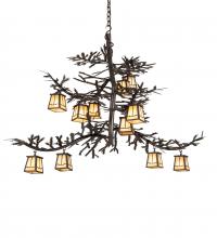 Meyda White 218578 - 48&#34; Long Pine Branch 12 Light Chandelier
