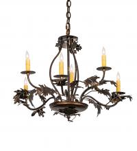 Meyda White 218893 - 28&#34; Wide Oak Leaf & Acorn 6 Light Chandelier