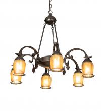 Meyda White 219621 - 29&#34; Wide Revival Favrile 6 Light Chandelier