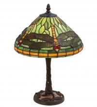 Meyda White 220523 - 17&#34; High Dragonfly W/Twisted Fly Mosaic Base Table Lamp