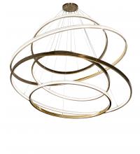 Meyda White 220811 - 84&#34; Wide Anillo 5 Ring Cascading Chandelier