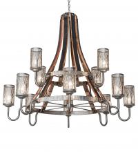 Meyda White 221525 - 60&#34; Wide Barrel Stave Winter Maple 12 Light Two Tier Chandelier