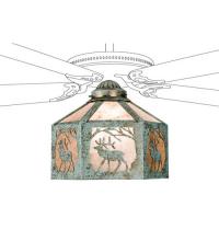 Meyda White 22341 - 13&#34;W Lone Elk Fan Light Shade