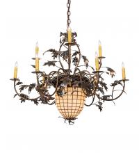 Meyda White 223642 - 39&#34; Wide Greenbriar Oak 9 Light Chandelier