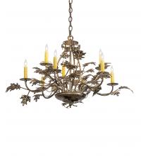 Meyda White 225725 - 32&#34; Wide Oak Leaf 9 Light Chandelier