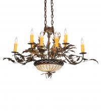 Meyda White 230421 - 36&#34; Long Greenbriar Oak 10 Light Chandelier