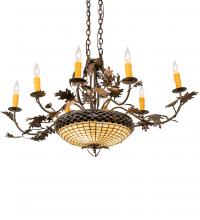 Meyda White 230422 - 48&#34; Long Greenbriar Oak 8 Light Chandelier