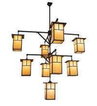 Meyda White 230747 - 64&#34; Wide Hyde Park &#34;T&#34; Mission 9 Light Chandelier