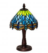 Meyda White 230981 - 13&#34; High Tiffany Hanginghead Dragonfly Mini Lamp