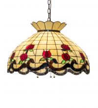 Meyda White 232772 - 23&#34; Wide Roseborder Pendant