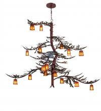 Meyda White 233599 - 101&#34; Long Pine Branch Valley View 18 Light Chandelier