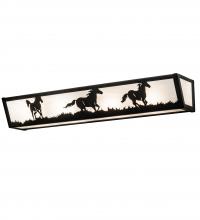 Meyda White 233820 - 30" Wide Running Horses Vanity Light