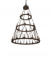 Meyda White 233991 - 54&#34; Wide Lakeshore 21 Light Three Tier Chandelier