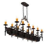 Meyda White 234824 - 60&#34; Long Tudor 12 Light Oblong Chandelier