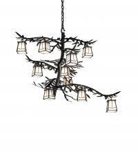 Meyda White 235583 - 39&#34; Wide Pine Branch Valley View 10 Light Chandelier