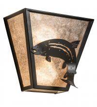 Meyda White 237164 - 13&#34; Wide Leaping Trout Wall Sconce