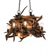 Meyda White 237292 - 36&#34; Long Driftwood 8 Light Chandelier