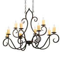 Meyda White 237296 - 48&#34; Long Clifton 10 Light Oblong Chandelier