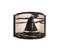 Meyda White 23829 - 12&#34; Wide Sailboat Wall Sconce