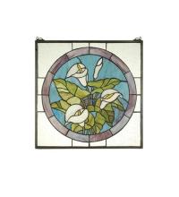 Meyda White 23866 - 20"W X 20"H Calla Lily Stained Glass Window