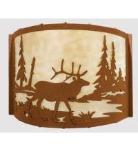 Meyda White 23897 - 12&#34; Wide Elk at Lake Wall Sconce