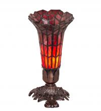 Meyda White 239057 - 8&#34; High Stained Glass Pond Lily Victorian Accent Lamp