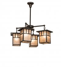 Meyda White 239358 - 34&#34; Wide Hyde Park Double Bar Mission 4 Light Chandelier